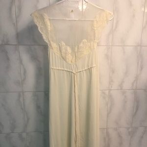Vintage ivory maxi nightgown made in Canada